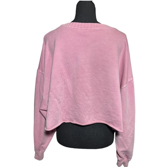 Peach Love Slouchy Cropped Sweatshirt size Small - Picture 3 of 6